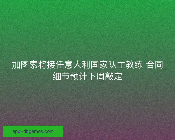 加图索将接任意大利国家队主教练 合同细节预计下周敲定